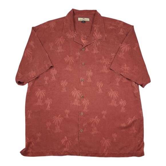 Tommy Bahama Mens XL Silk Palm Tree Print Button-Down Shirt Short Sleeve Relaxed - Picture 7 of 7